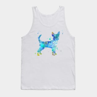 Blue Chihuahua Watercolor Painting Tank Top